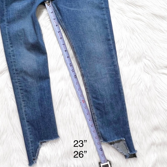 Rag & Bone Fringe Step Hem Distressed Mid Rise Medium Wash Cropped Skinny Jeans - Picture 11 of 11